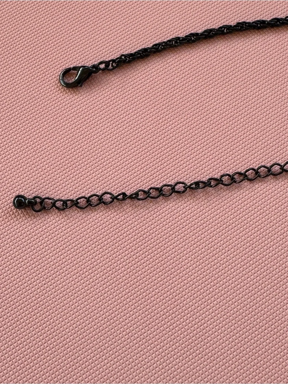 Black Crystal-like Jeweled Cross Pendant Necklace Chain. 15 inch Costume Jewelry